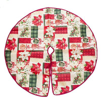 HKM-656915 Soft Fabric Christmas Tree Skirt in Various Sizes - Perfect for Holiday Decorations and Gift Wrapping