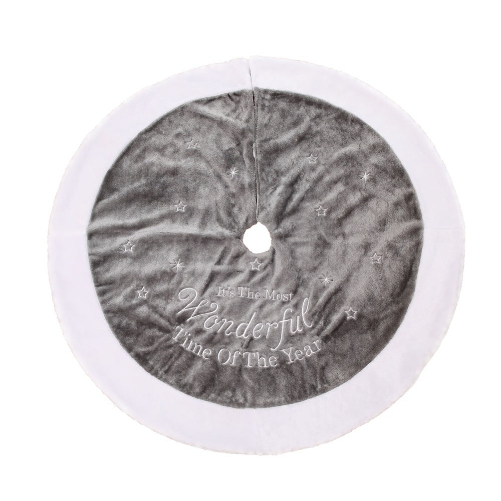 HKM-656915 Soft Fabric Christmas Tree Skirt in Various Sizes - Perfect for Holiday Decorations and Gift Wrapping