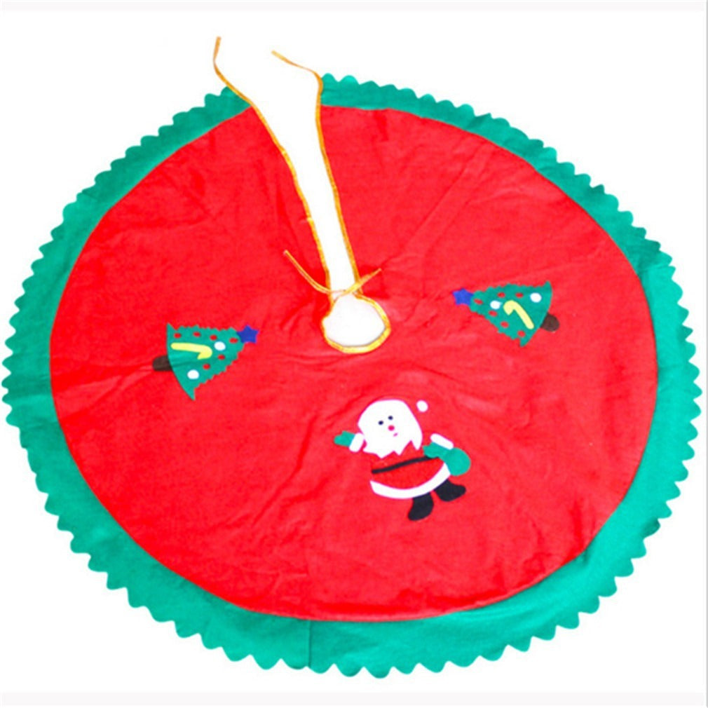 HKM-656915 Soft Fabric Christmas Tree Skirt in Various Sizes - Perfect for Holiday Decorations and Gift Wrapping