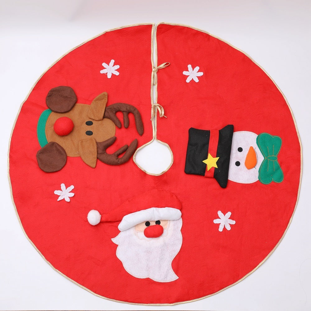 HKM-656915 Soft Fabric Christmas Tree Skirt in Various Sizes - Perfect for Holiday Decorations and Gift Wrapping