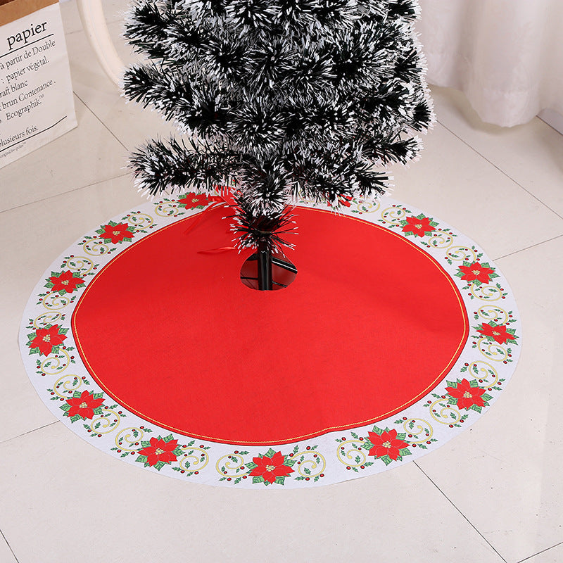 HKM-656915 Soft Fabric Christmas Tree Skirt in Various Sizes - Perfect for Holiday Decorations and Gift Wrapping