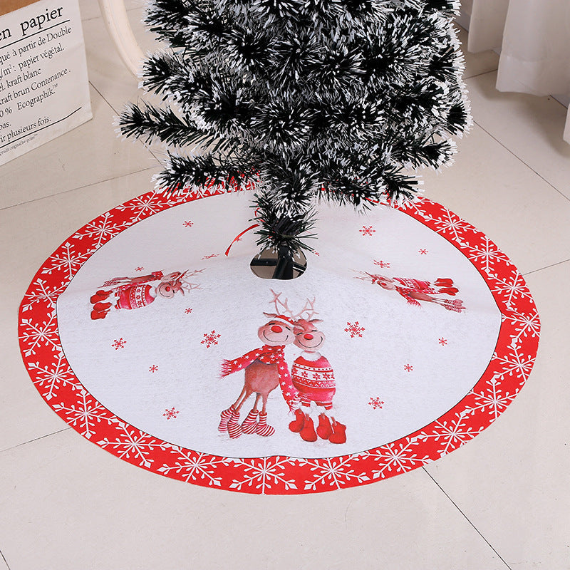 HKM-656915 Soft Fabric Christmas Tree Skirt in Various Sizes - Perfect for Holiday Decorations and Gift Wrapping