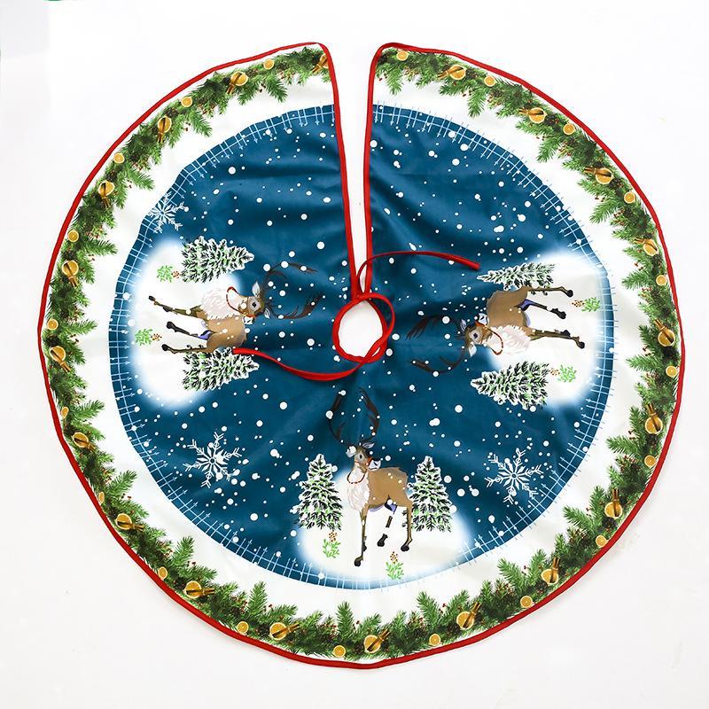 HKM-656915 Soft Fabric Christmas Tree Skirt in Various Sizes - Perfect for Holiday Decorations and Gift Wrapping