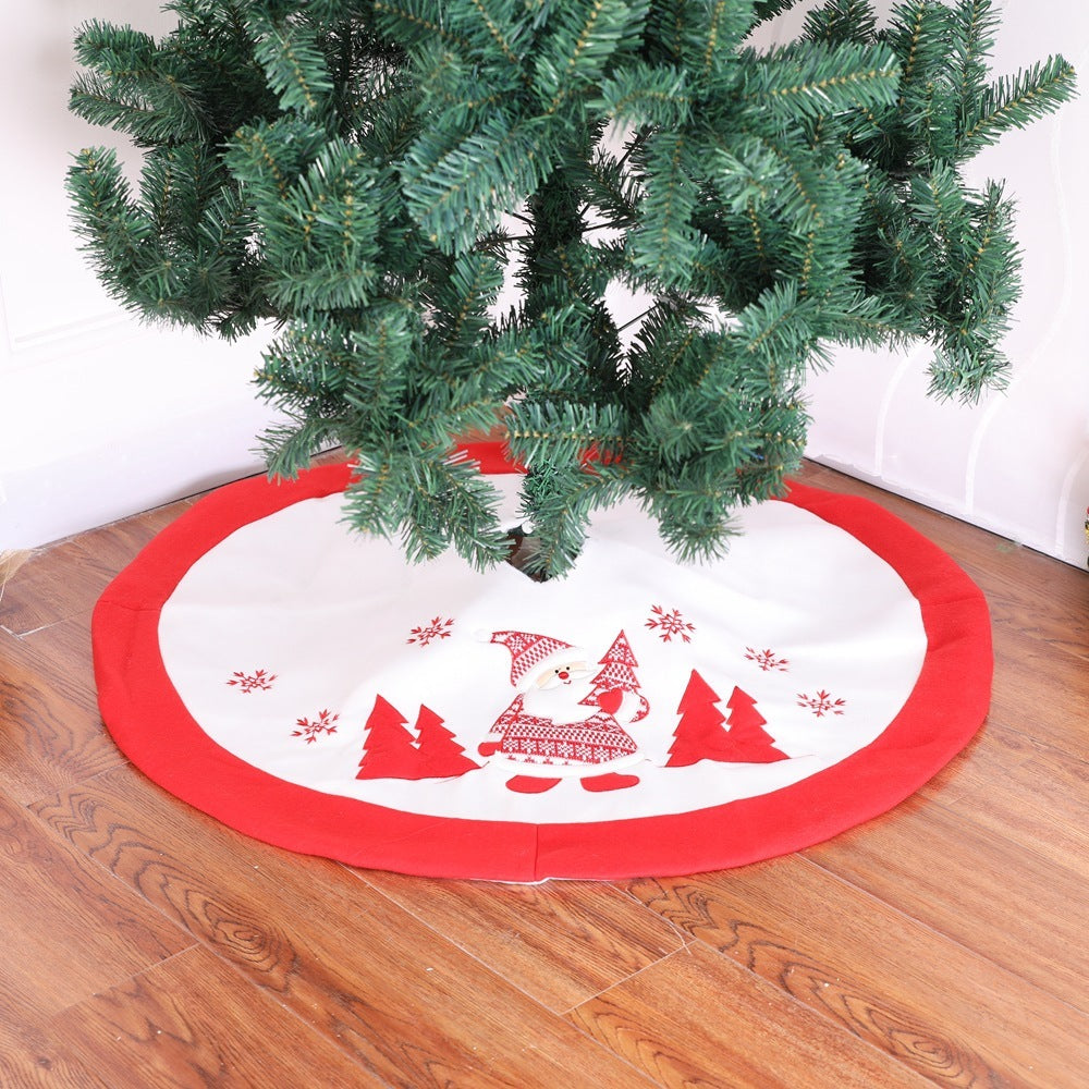 HKM-656915 Soft Fabric Christmas Tree Skirt in Various Sizes - Perfect for Holiday Decorations and Gift Wrapping