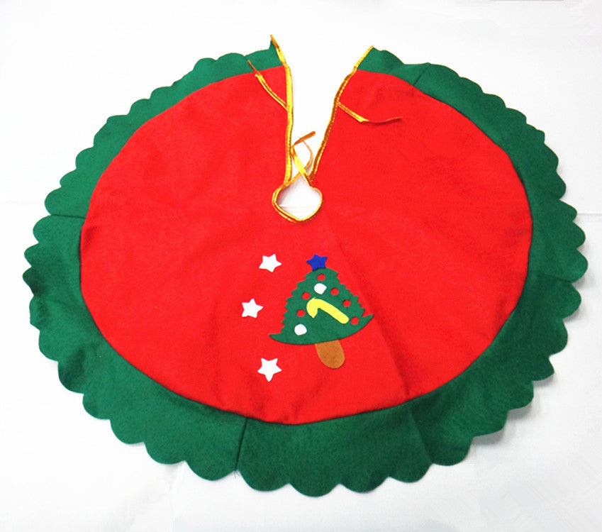 HKM-656915 Soft Fabric Christmas Tree Skirt in Various Sizes - Perfect for Holiday Decorations and Gift Wrapping