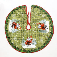 HKM-656915 Soft Fabric Christmas Tree Skirt in Various Sizes - Perfect for Holiday Decorations and Gift Wrapping