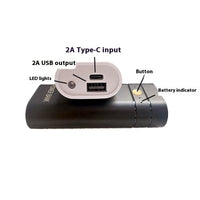 HKM-656979 Welding-Free Dual Section Power Bank Shell with LED Flashlight in Black and White