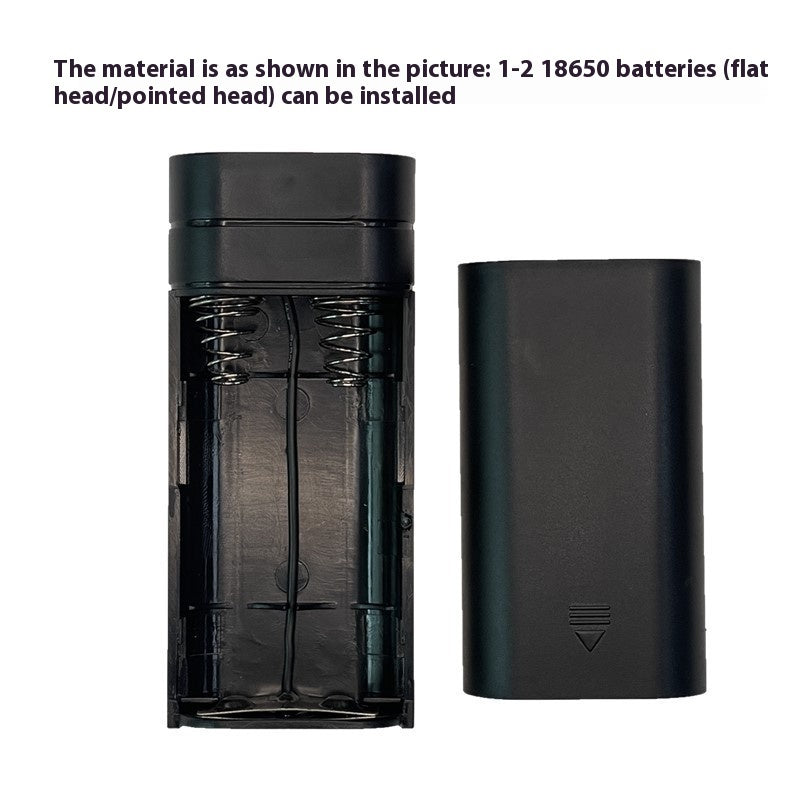 HKM-656979 Welding-Free Dual Section Power Bank Shell with LED Flashlight in Black and White
