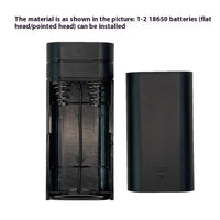 HKM-656979 Welding-Free Dual Section Power Bank Shell with LED Flashlight in Black and White
