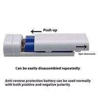 HKM-656979 Welding-Free Dual Section Power Bank Shell with LED Flashlight in Black and White