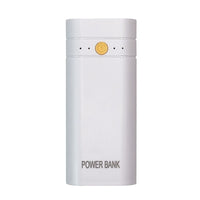 HKM-656979 Welding-Free Dual Section Power Bank Shell with LED Flashlight in Black and White
