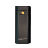 HKM-656979 Welding-Free Dual Section Power Bank Shell with LED Flashlight in Black and White