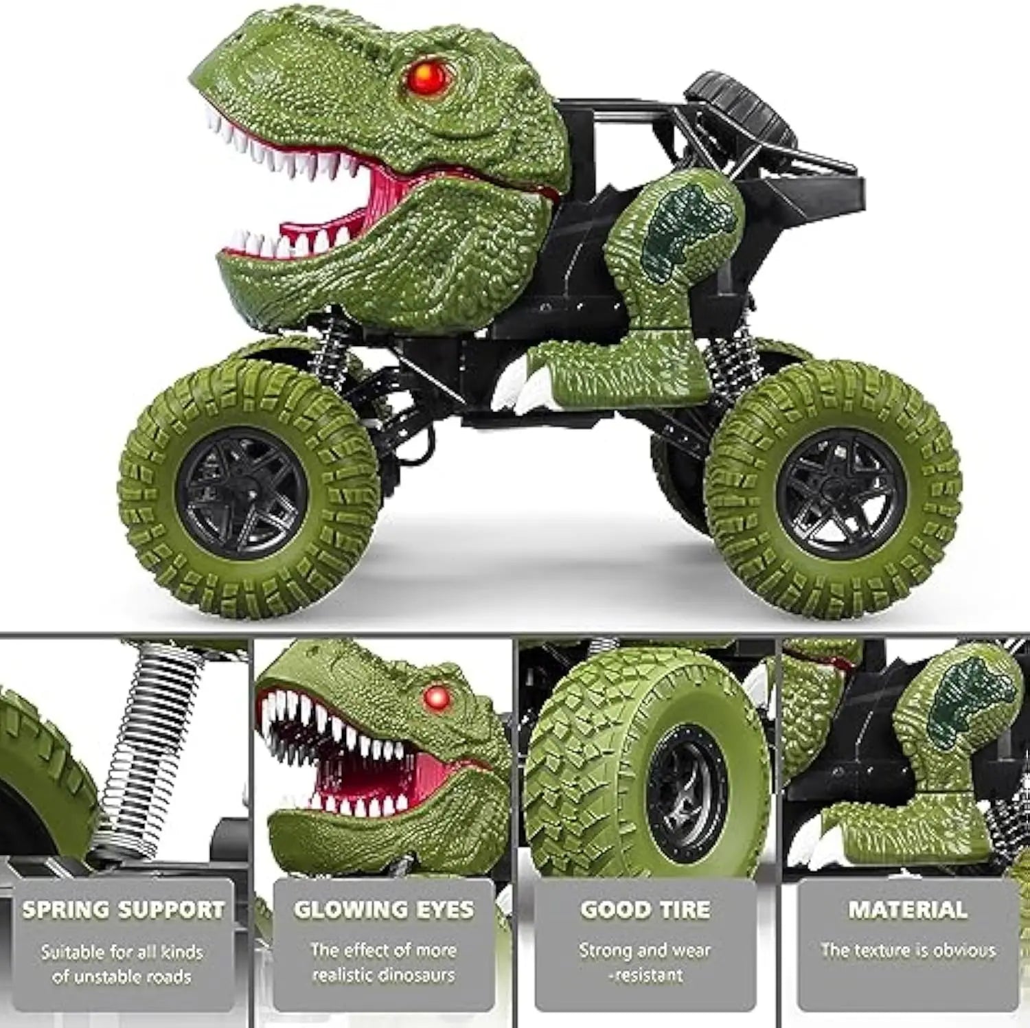 HKM-657107 1/18 Remote Control Dinosaur Climbing Car for Kids - 30M Range, 4 Channels, Indoor/Outdoor Fun