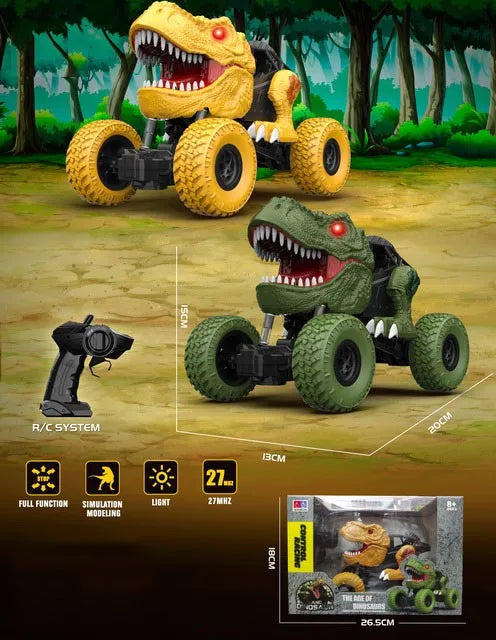 HKM-657107 1/18 Remote Control Dinosaur Climbing Car for Kids - 30M Range, 4 Channels, Indoor/Outdoor Fun