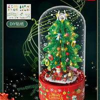 HKM-657299 DIY Christmas Tree Building Blocks Music Box Toy - Creative Holiday Decoration for Kids
