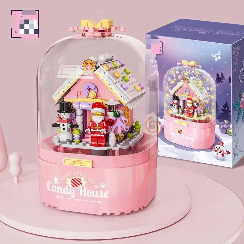 KTX-657299 DIY Christmas Tree Building Blocks Music Box Toy - Creative Holiday Decoration for Kids