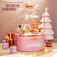 HKM-657299 DIY Christmas Tree Building Blocks Music Box Toy - Creative Holiday Decoration for Kids