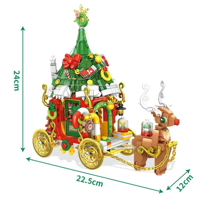 KTX-657299 DIY Christmas Tree Building Blocks Music Box Toy - Creative Holiday Decoration for Kids