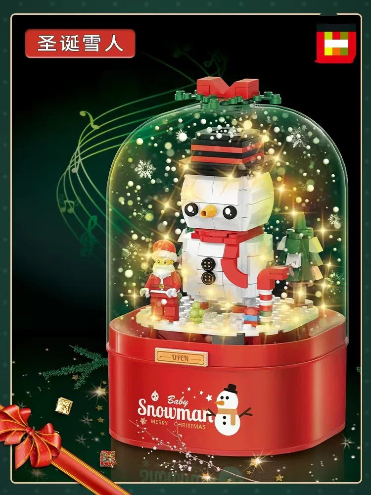 KTX-657299 DIY Christmas Tree Building Blocks Music Box Toy - Creative Holiday Decoration for Kids