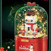 HKM-657299 DIY Christmas Tree Building Blocks Music Box Toy - Creative Holiday Decoration for Kids