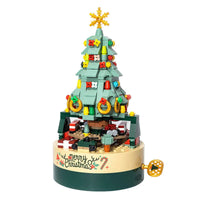 HKM-657299 DIY Christmas Tree Building Blocks Music Box Toy - Creative Holiday Decoration for Kids