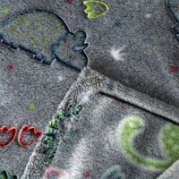 HKM-657299 Luminous Coral Cartoon Dinosaur Flannel Blanket - Soft and Cozy - Multiple Sizes Available