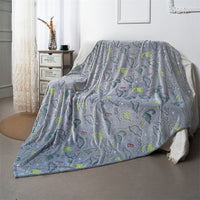 HKM-657299 Luminous Coral Cartoon Dinosaur Flannel Blanket - Soft and Cozy - Multiple Sizes Available