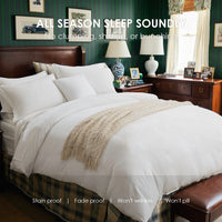 HKM-657299 Pink and White Oversized Duvet Cover Set with Pillowcases for Comfortable Campus Living