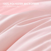 HKM-657299 Pink and White Oversized Duvet Cover Set with Pillowcases for Comfortable Campus Living