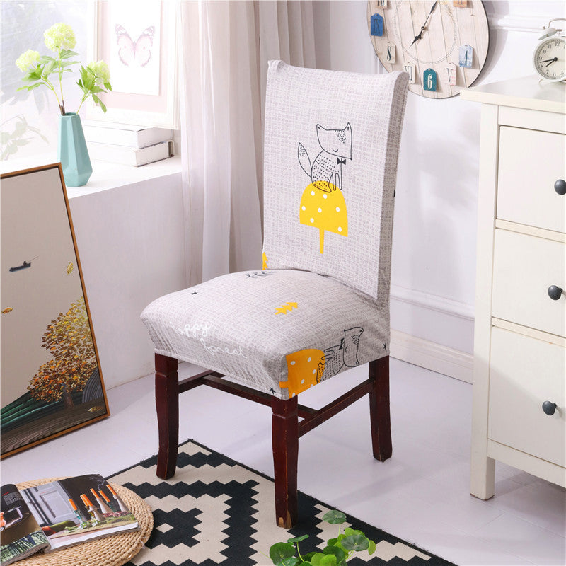 HKM-657363 Chinese Classical Floral Stretch Chair Cover in Polyester/Spandex for Home and Commercial Use