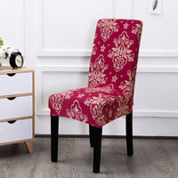 HKM-657363 Chinese Classical Floral Stretch Chair Cover in Polyester/Spandex for Home and Commercial Use