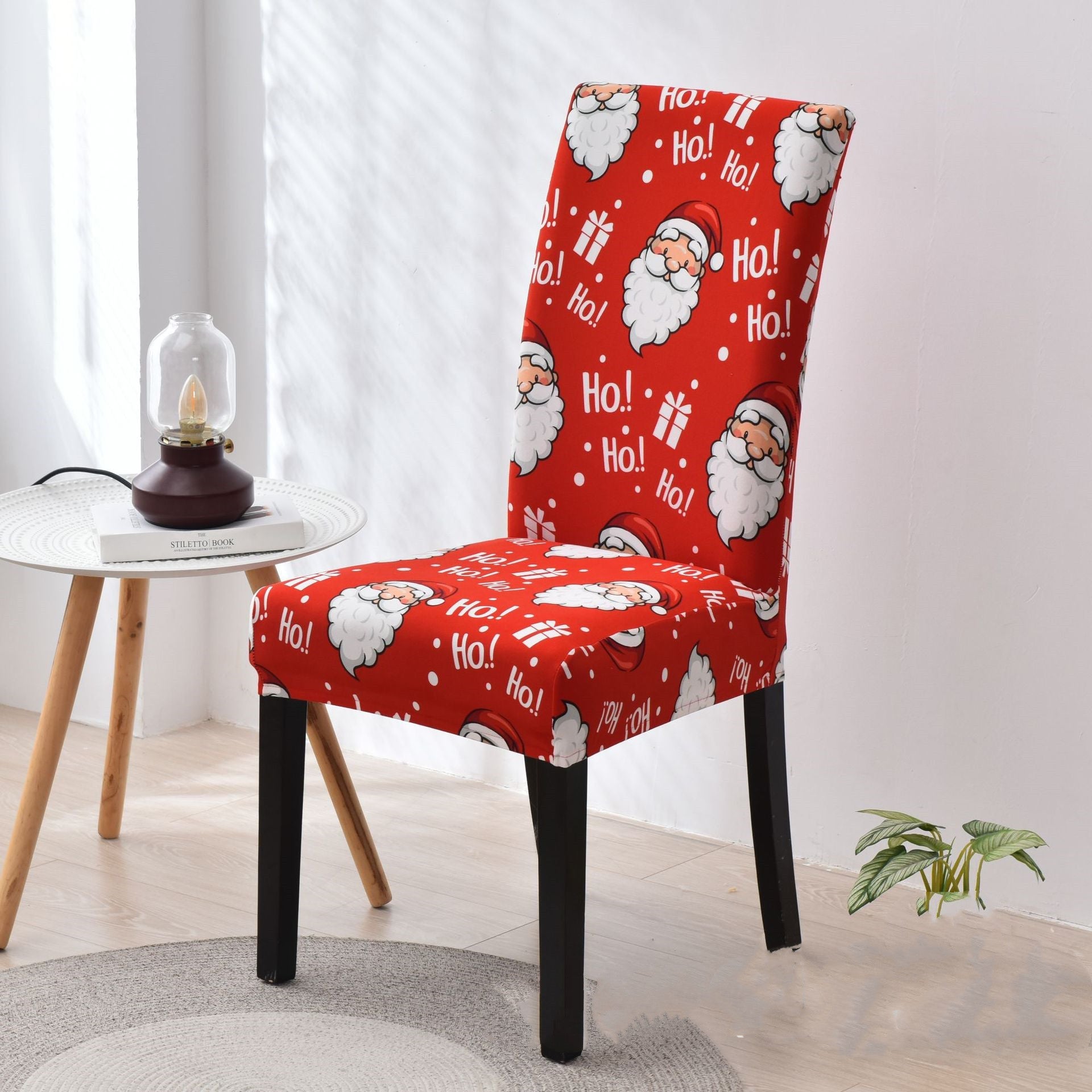 HKM-657363 Chinese Classical Floral Stretch Chair Cover in Polyester/Spandex for Home and Commercial Use