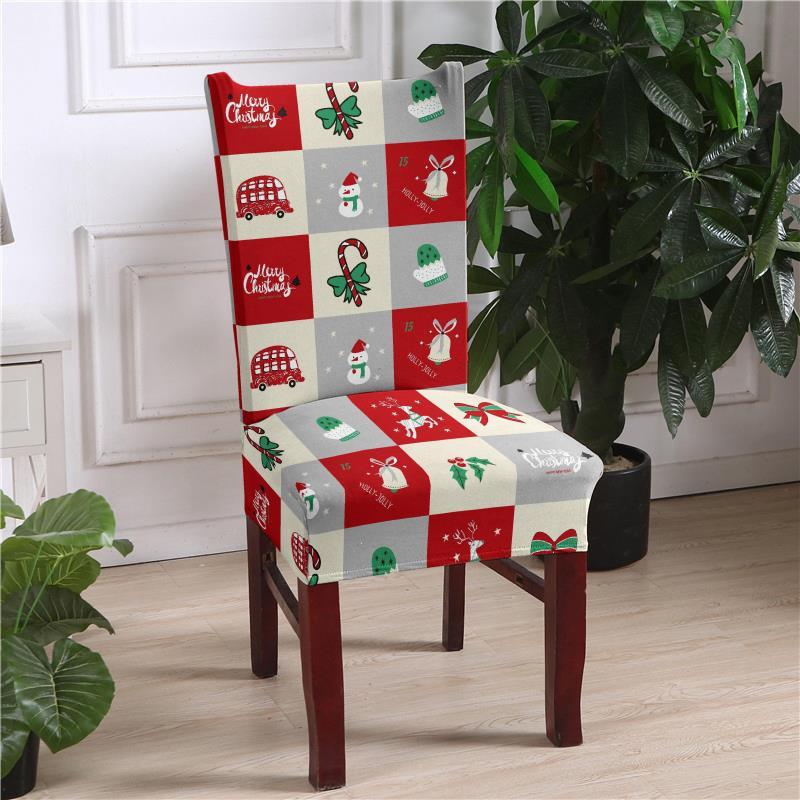 HKM-657363 Chinese Classical Floral Stretch Chair Cover in Polyester/Spandex for Home and Commercial Use