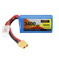 HKM-657491 Lithium Ion 3400mAh XT60 FPV Racing Drone Battery - 11.1V 15/30C