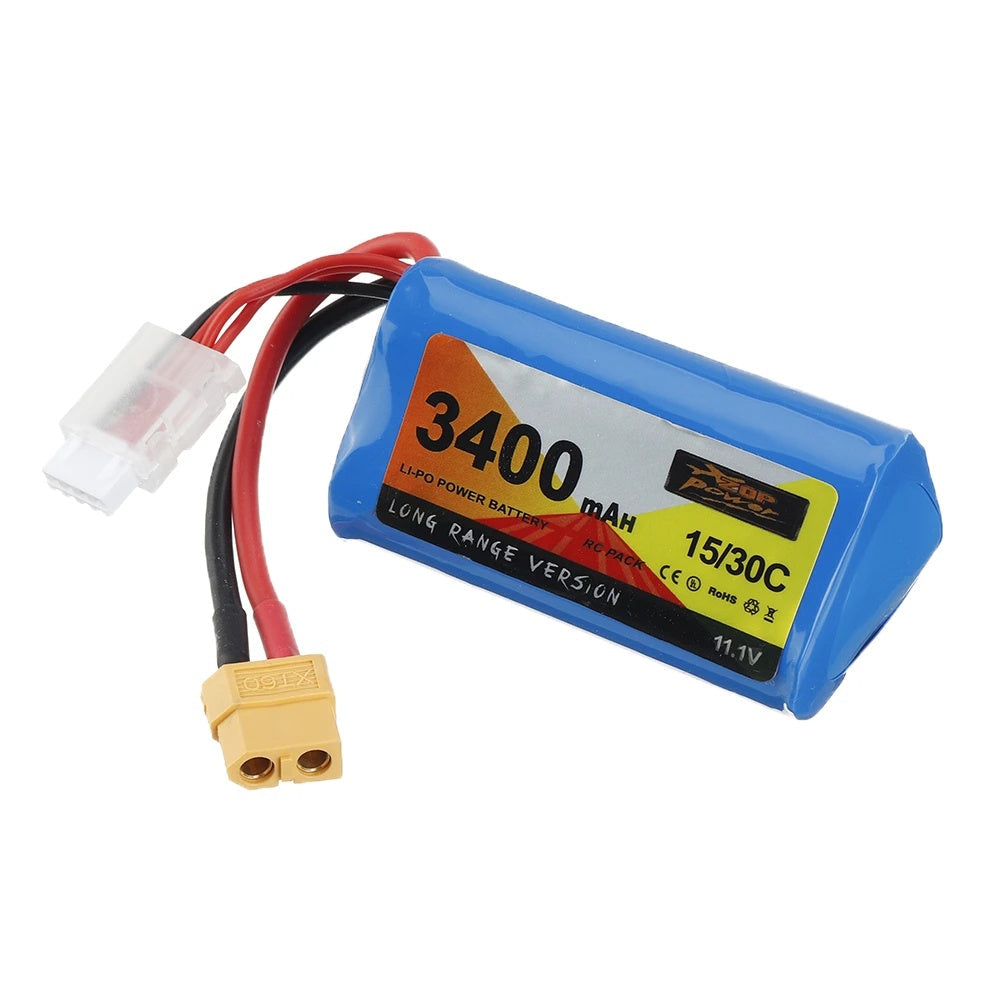 HKM-657491 Lithium Ion 3400mAh XT60 FPV Racing Drone Battery - 11.1V 15/30C