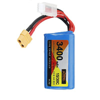 HKM-657491 Lithium Ion 3400mAh XT60 FPV Racing Drone Battery - 11.1V 15/30C