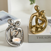 HKM-657555 Modern Nordic Handmade Ceramic Couples Candlestick Set in Various Colors