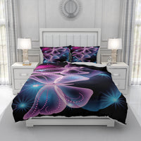 HKM-657619 Spring Blossom Butterfly Series Pure Cotton Three-Piece Bedding Set in Floral Design