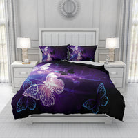 HKM-657619 Spring Blossom Butterfly Series Pure Cotton Three-Piece Bedding Set in Floral Design