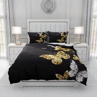 HKM-657619 Spring Blossom Butterfly Series Pure Cotton Three-Piece Bedding Set in Floral Design