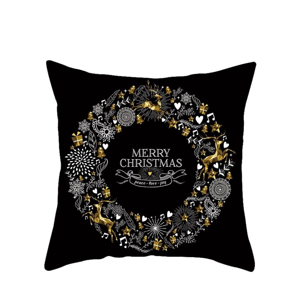 HKM-657683 Modern Polyester Pillowcase with Lattice Deer Design - 45x45cm Cushion Cover