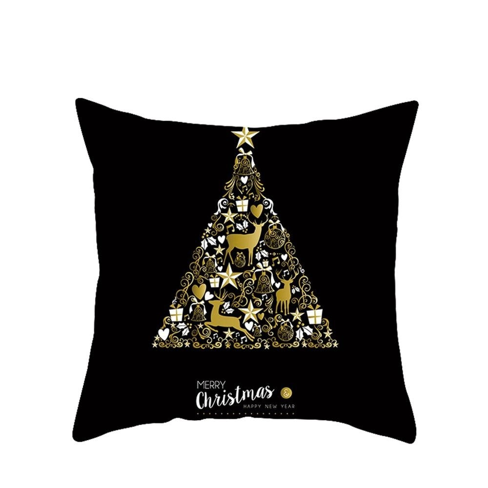 HKM-657683 Modern Polyester Pillowcase with Lattice Deer Design - 45x45cm Cushion Cover