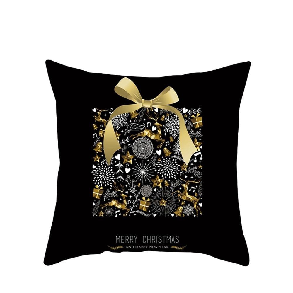 HKM-657683 Modern Polyester Pillowcase with Lattice Deer Design - 45x45cm Cushion Cover