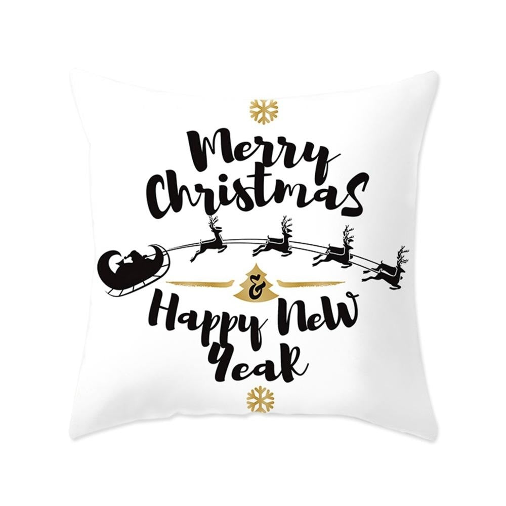HKM-657683 Modern Polyester Pillowcase with Lattice Deer Design - 45x45cm Cushion Cover