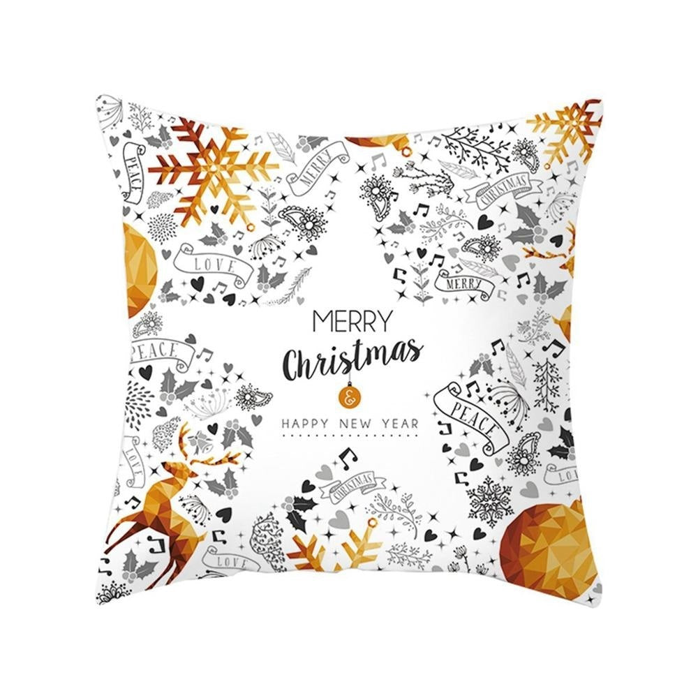 HKM-657683 Modern Polyester Pillowcase with Lattice Deer Design - 45x45cm Cushion Cover