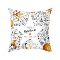 HKM-657683 Modern Polyester Pillowcase with Lattice Deer Design - 45x45cm Cushion Cover