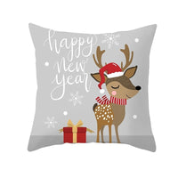 HKM-657683 Modern Polyester Pillowcase with Lattice Deer Design - 45x45cm Cushion Cover