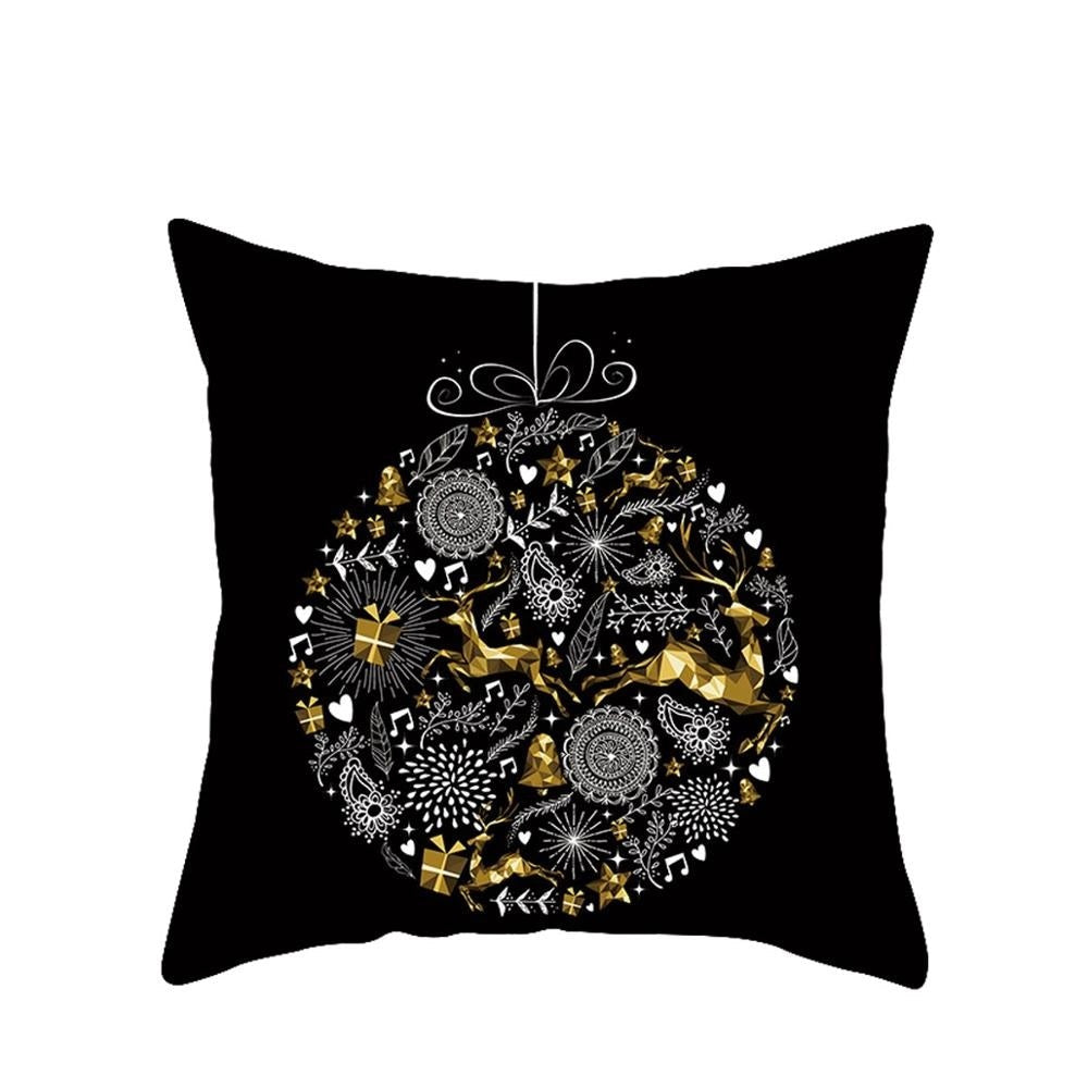 HKM-657683 Modern Polyester Pillowcase with Lattice Deer Design - 45x45cm Cushion Cover