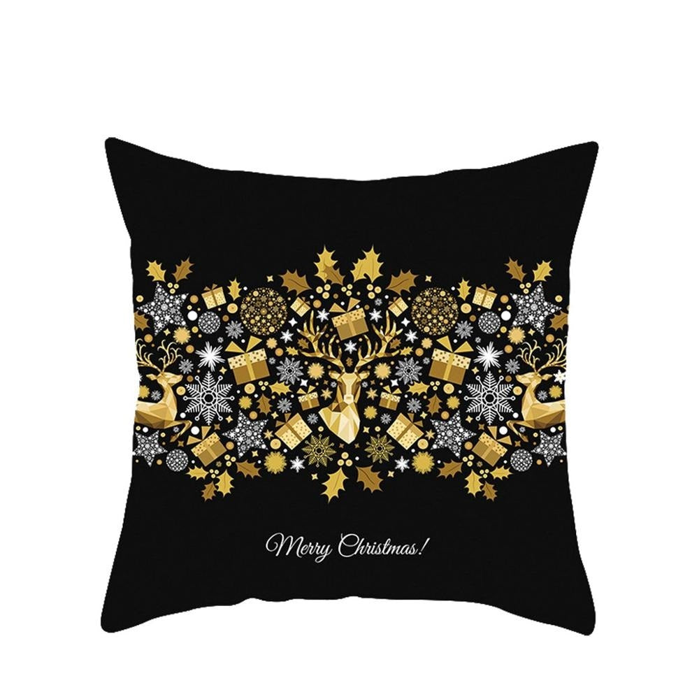 HKM-657683 Modern Polyester Pillowcase with Lattice Deer Design - 45x45cm Cushion Cover