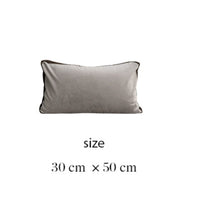 HKM-657747 Square Grey Velvet Waist Pillowcase - Nordic Style 45x45cm, Includes Pillow Core